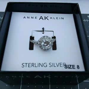 Anne Klein sterling silver size 8 CZ ring NWOT NIB